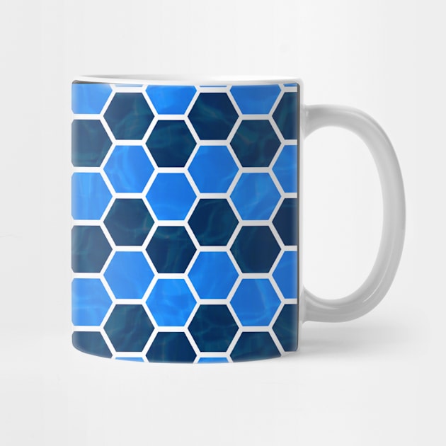 Ornament Pattern Blue Hexagons by MONMON-75